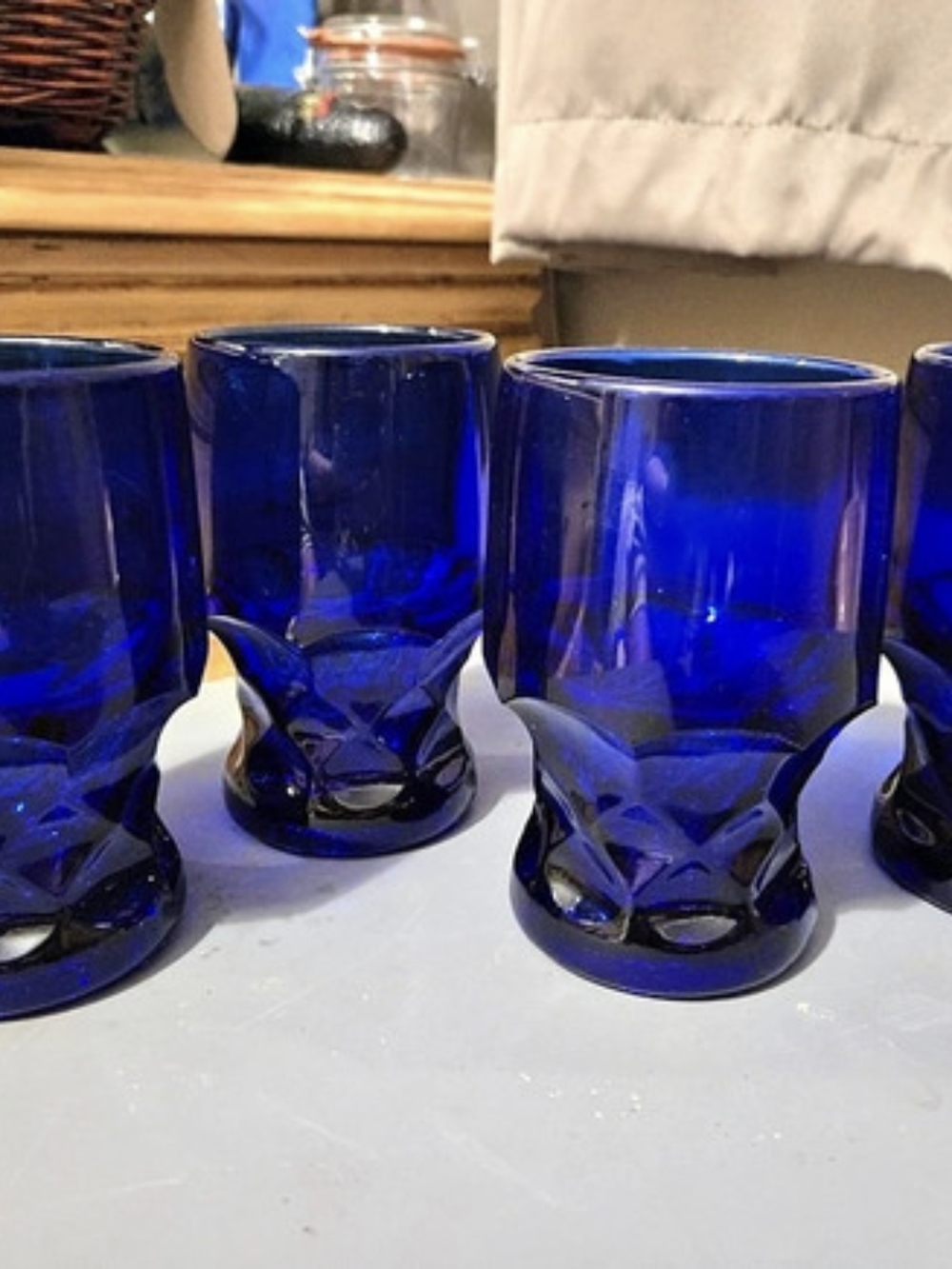 Cobalt Blue Drinking Glasses Set of 4